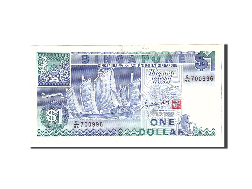 Banconote, Singapore, 1 Dollar, 1987, KM:18b, Undated, BB+