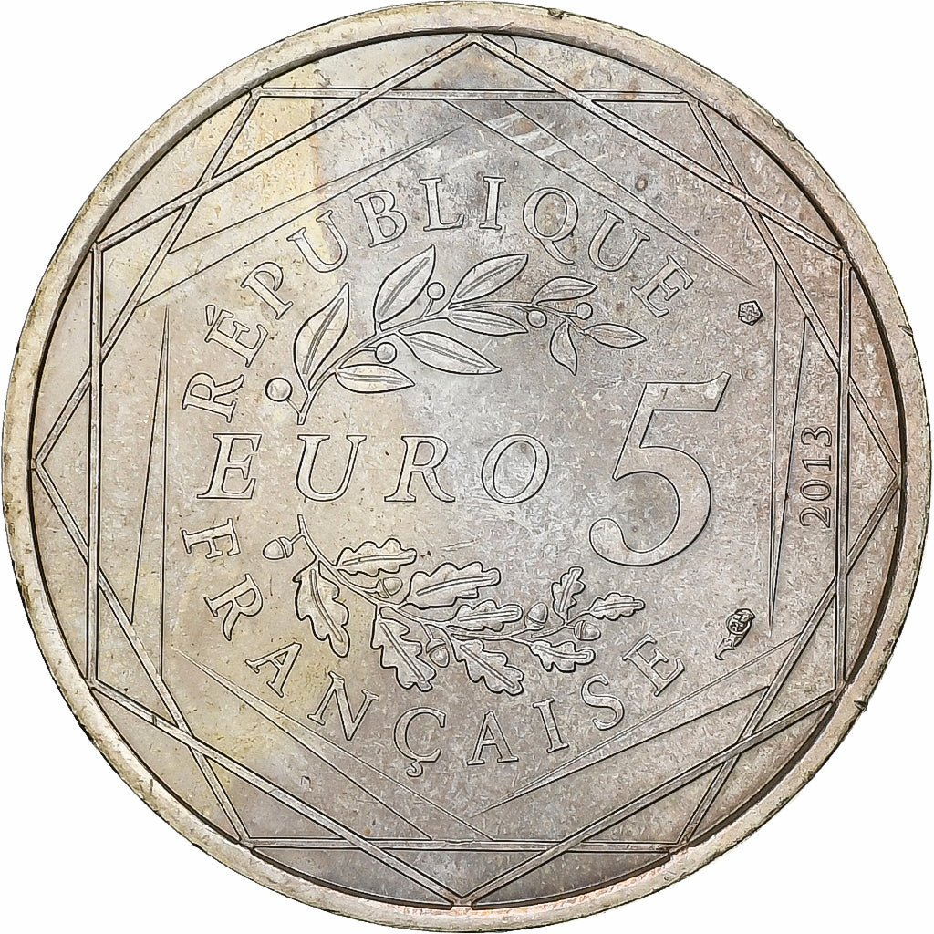 France, 5 Euro, Fraternité, 2013, Paris, Silver, EF(40-45)