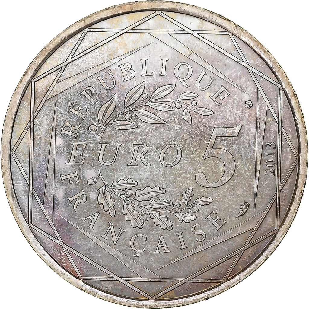 France, 5 Euro, Fraternité, 2013, Paris, Silver, AU(50-53)