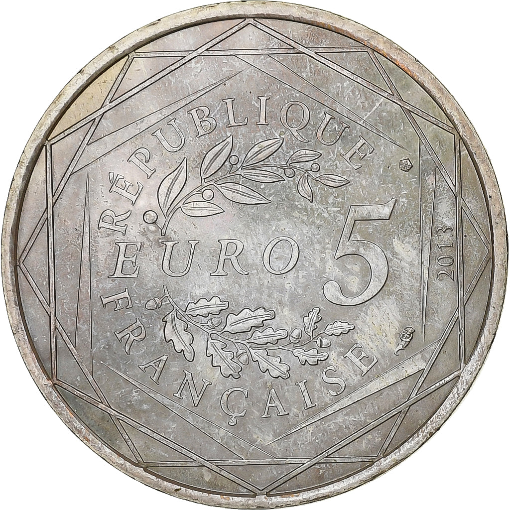 France, 5 Euro, Liberté, 2013, Paris, Silver, AU(50-53)