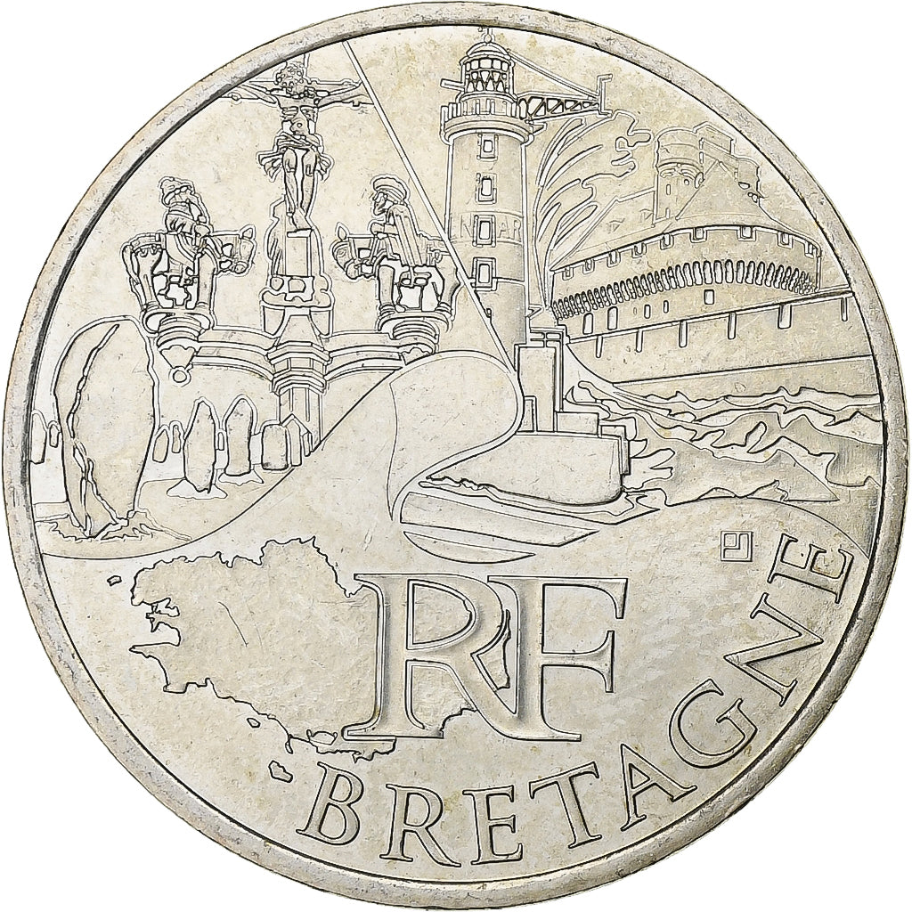 France, 10 Euro, Bretagne, 2011, Paris, Argent, SUP, KM:1730