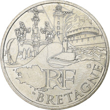 France, 10 Euro, Bretagne, 2011, Paris, Argent, SUP, KM:1730
