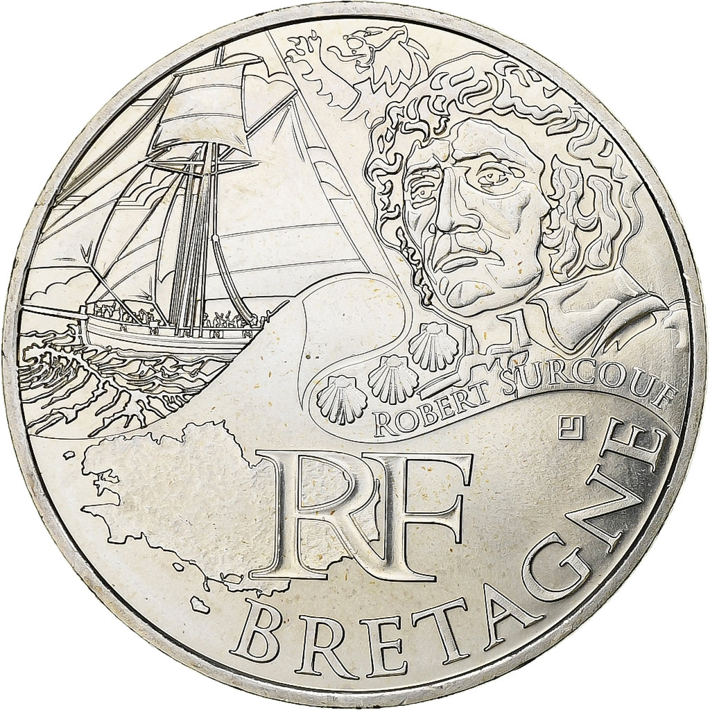 France, 10 Euro, Bretagne, 2012, Paris, Silver, MS(64), Gadoury:EU514, KM:1866