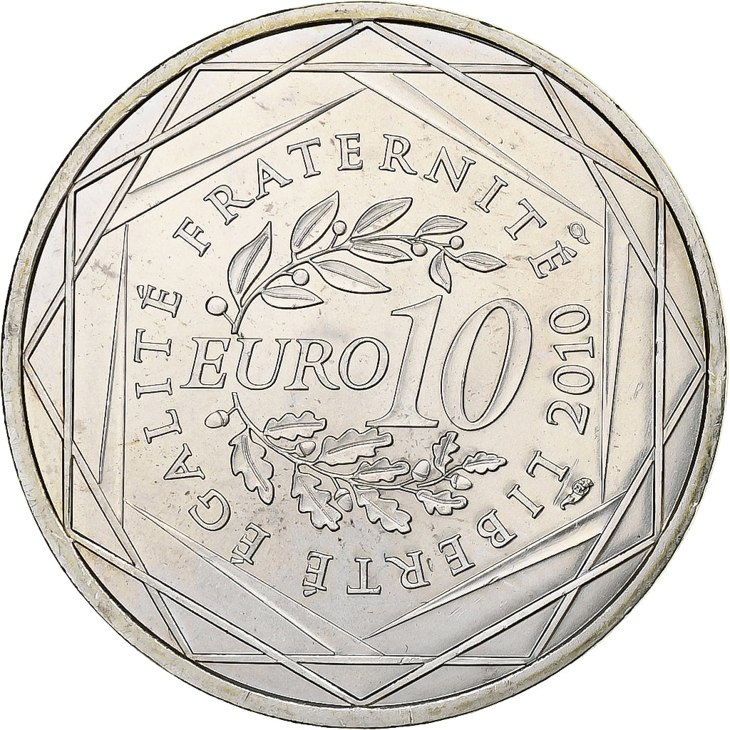 France, 10 Euro, Pays de la Loire, 2010, Paris, Silver, MS(60-62)