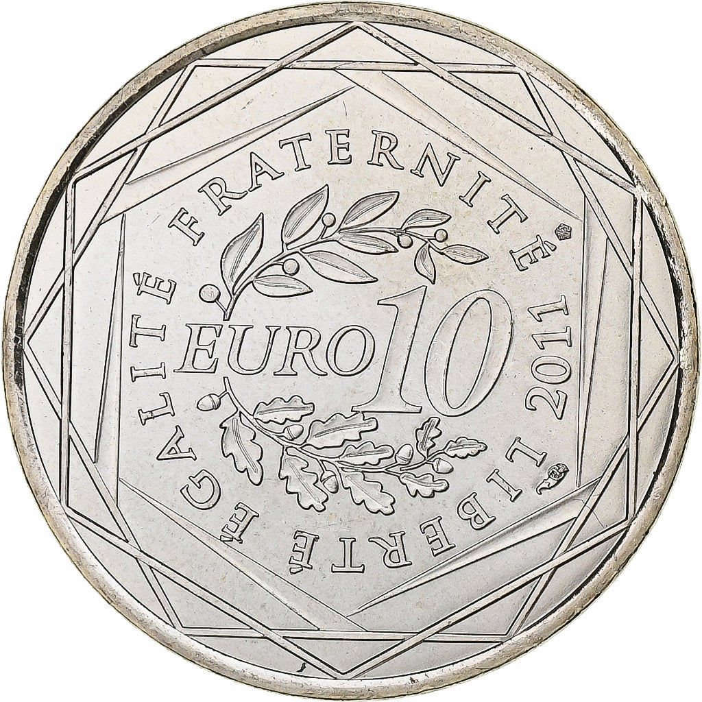 Francja, 10 Euro, Pays De La Loire, 2011, Paris, Srebro, MS(64), KM:1746