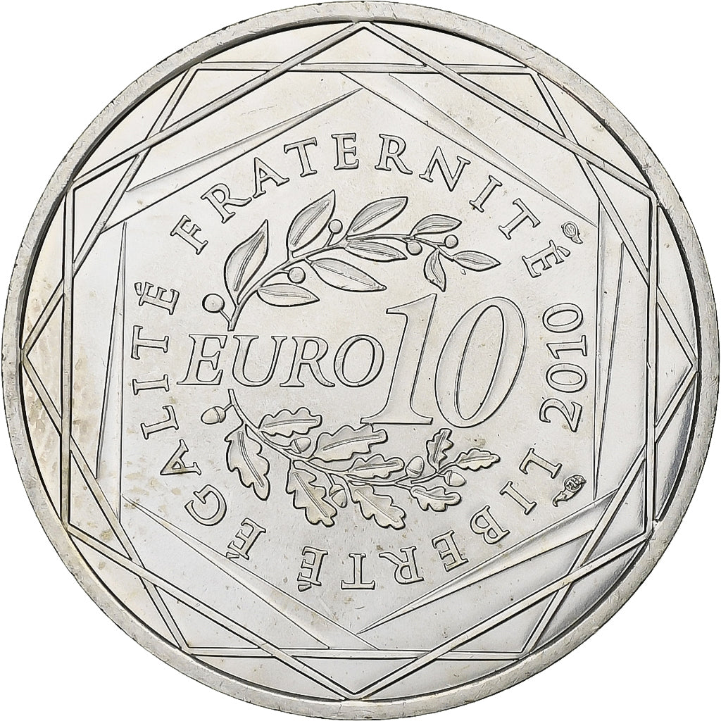 France, 10 Euro, Picardie, 2010, MS(60-62), Silver