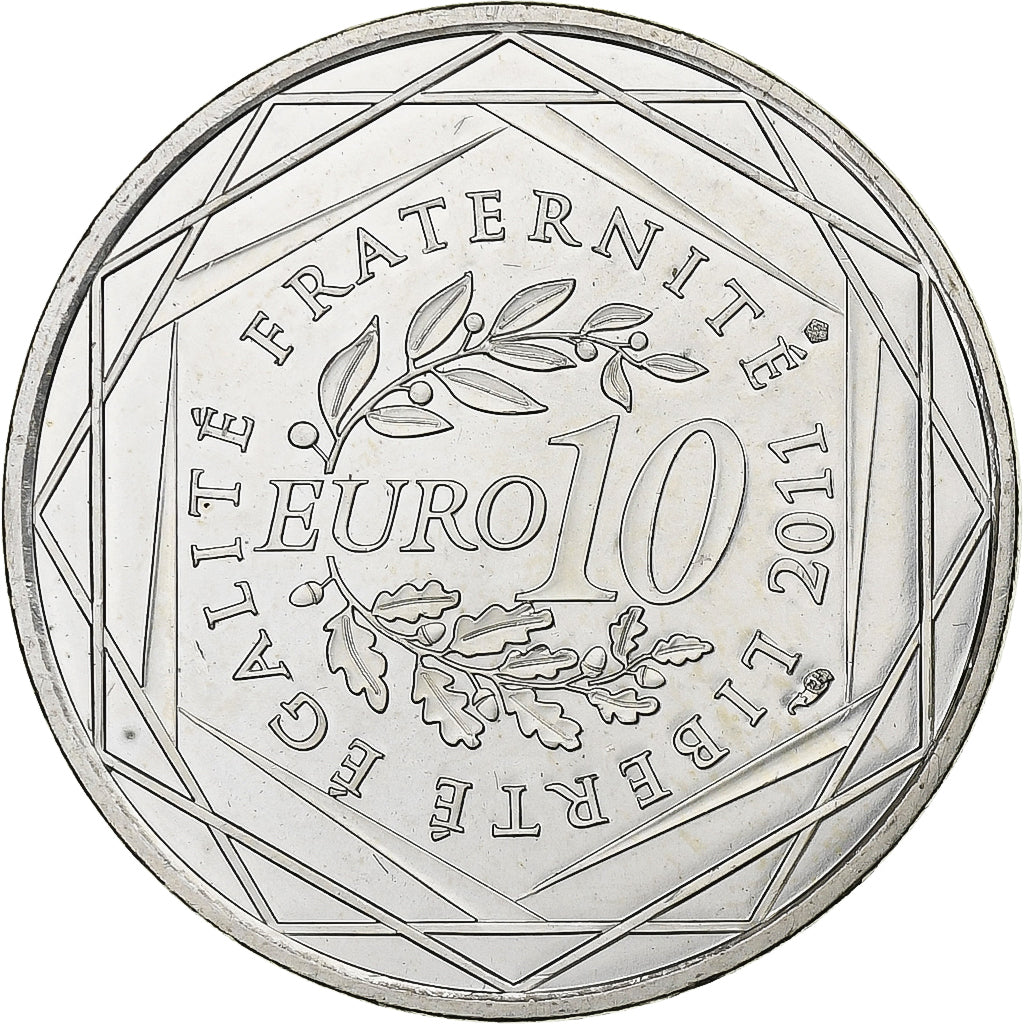 France, 10 Euro, Picardie, 2011, Paris, Silver, MS(63), KM:1747