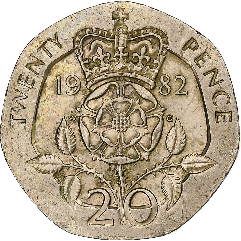 Great Britain, Elizabeth II, 20 Pence, 1982, Copper-nickel, EF(40-45), KM:931