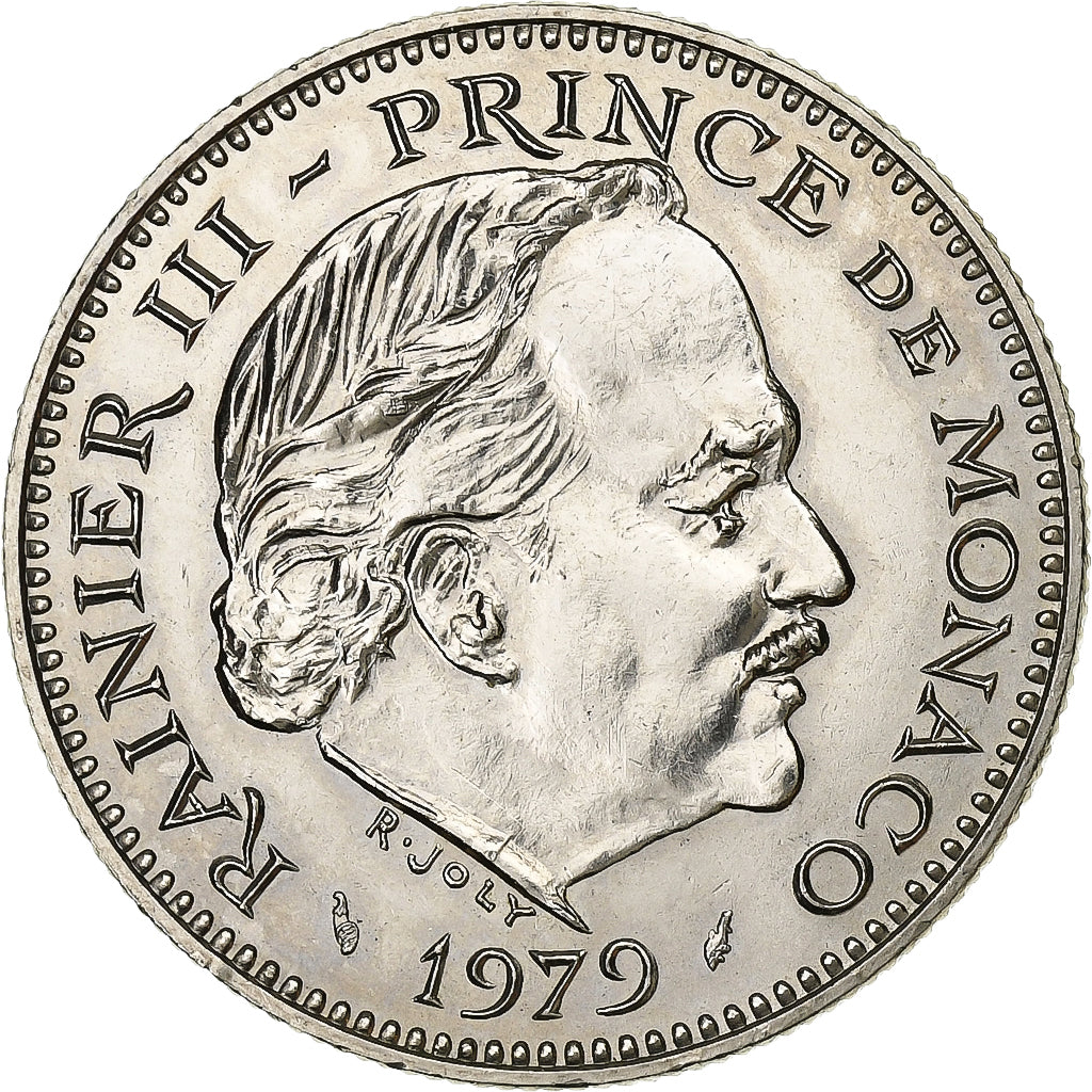 Monaco, Rainier III, 5 Francs, 1979, Miedź-Nikiel, MS(60-62), Gadoury:153