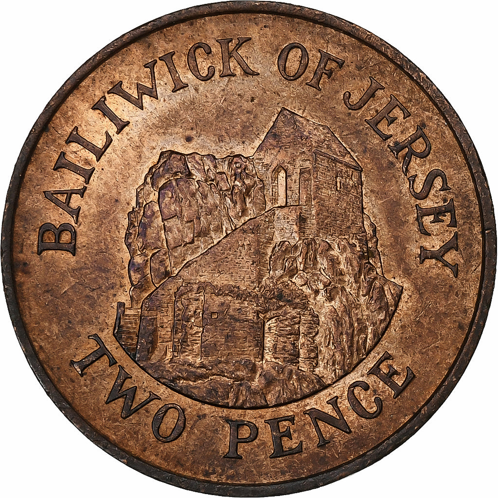 Jersey, Elizabeth II, 2 Pence, 1983, Bronze, AU(55-58), KM:55