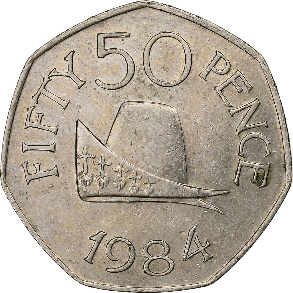 Guernesey, 50 Pence, 1984, Cupro Nickel, AU(50-53)