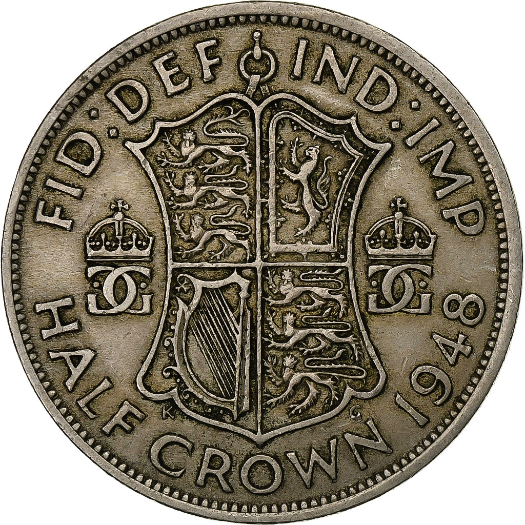 Grã-Bretanha, George VI, 1/2 Crown, 1948, Cobre-níquel, EF(40-45), KM:879
