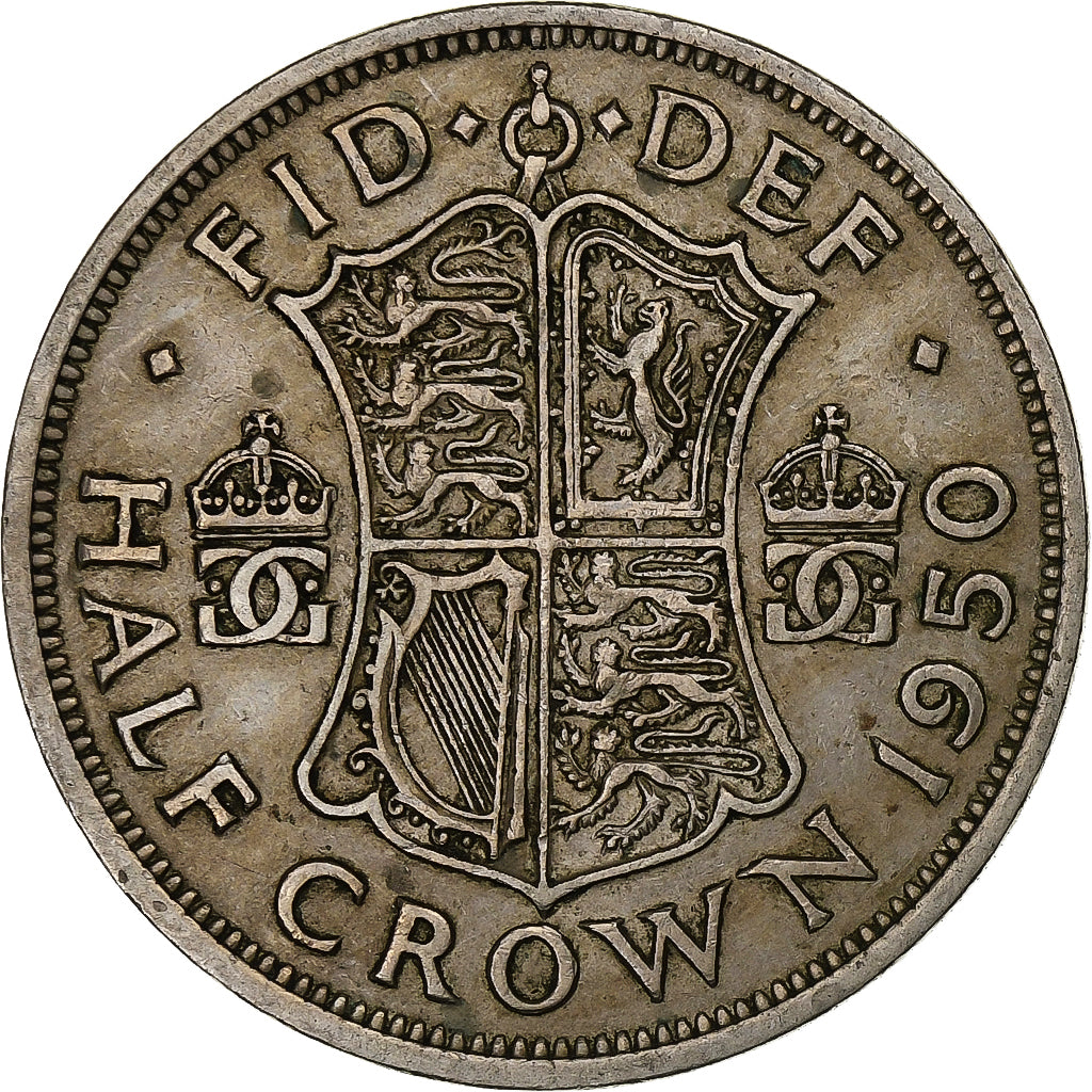 Münze, Großbritannien, George VI, 1/2 Crown, 1950, S+, Copper-nickel, KM:879