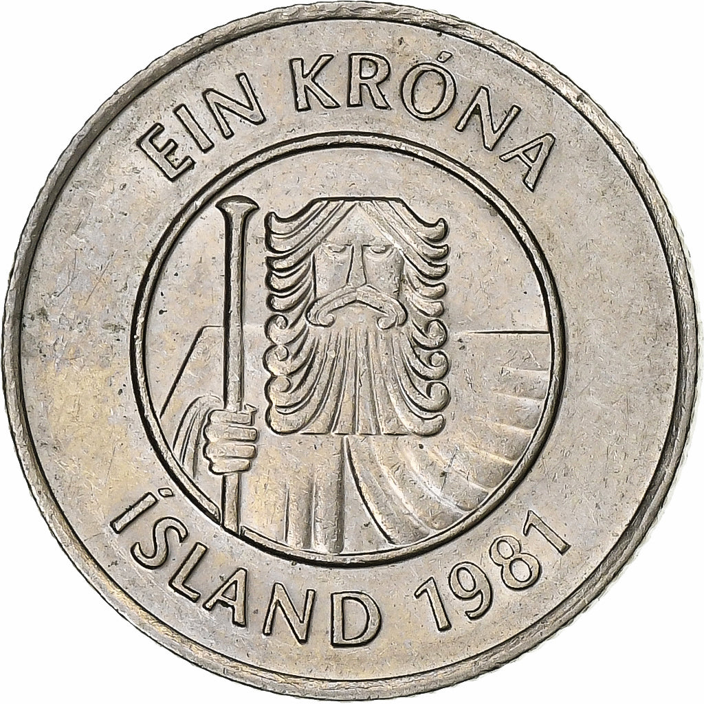 Moneda, Islandia, Krona, 1981, MBC+, Cobre - níquel, KM:27