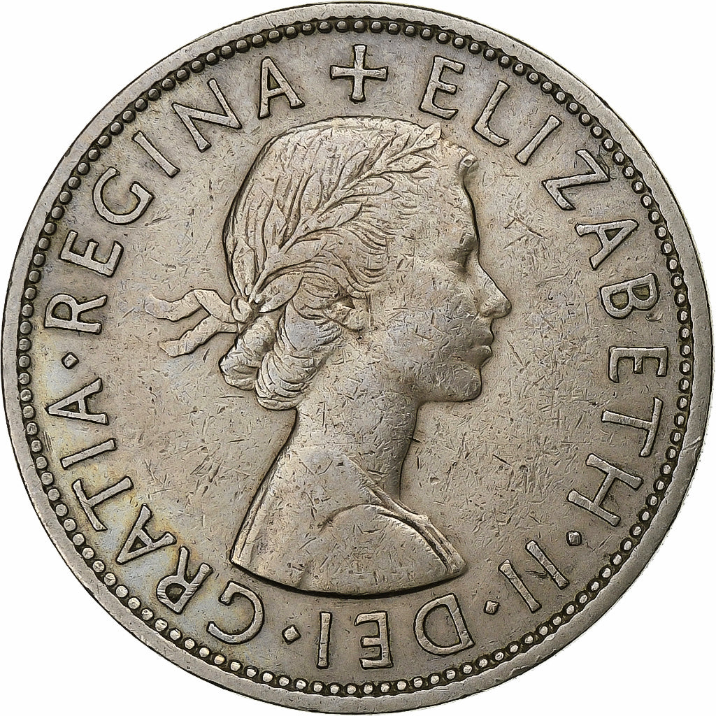 Groot Bretagne, Elizabeth II, 1/2 Crown, 1958, Cupro-nikkel, FR+, KM:907