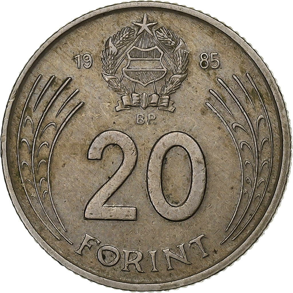 Ungarn, 20 Forint, 1985, Kupfer-Nickel, S+, KM:630