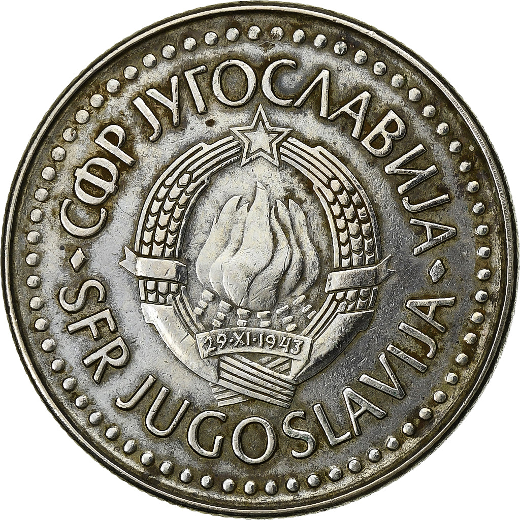 Yugoslavia, 100 Dinara, 1987, Cobre - níquel - cinc, BC+, KM:114
