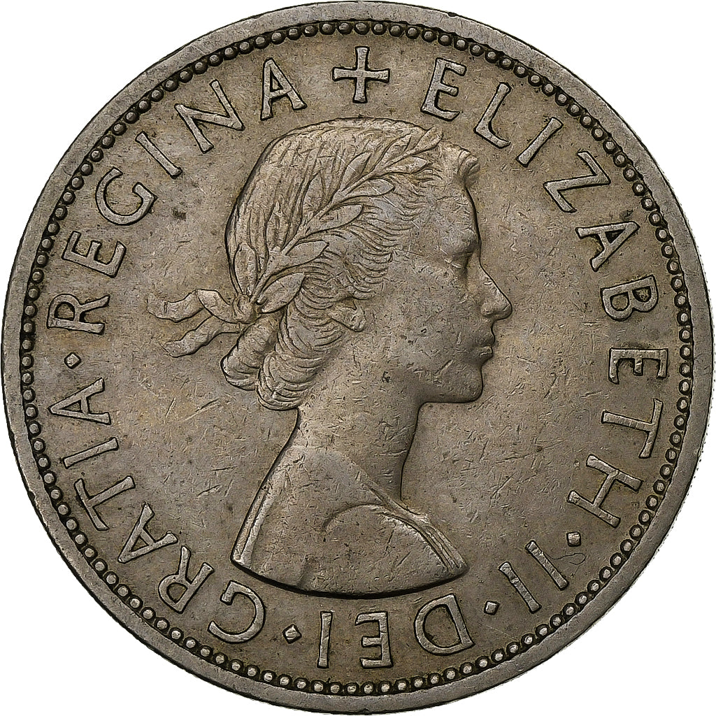 Grã-Bretanha, Elizabeth II, 1/2 Crown, 1957, Cobre-níquel, VF(30-35), KM:907