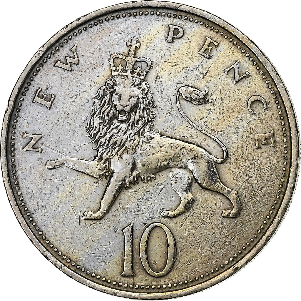 Groot Bretagne, Elizabeth II, 10 New Pence, 1970, Cupro-nikkel, FR+, KM:912