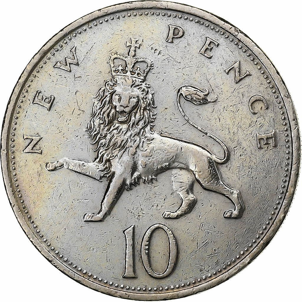 Groot Bretagne, Elizabeth II, 10 New Pence, 1973, Cupro-nikkel, FR+, KM:912