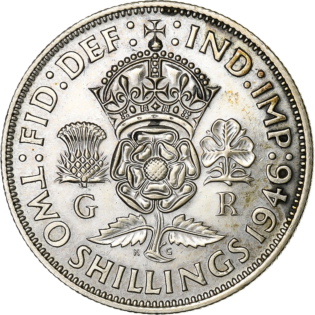 Großbritannien, George VI, Florin, Two Shillings, 1946, Silber, SS+, KM:855