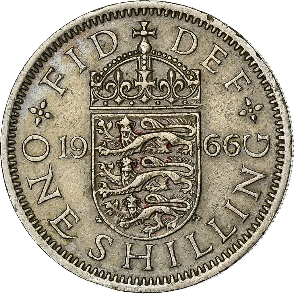 Great Britain, Elizabeth II, Shilling, 1966, Copper-nickel, VF(30-35), KM:904
