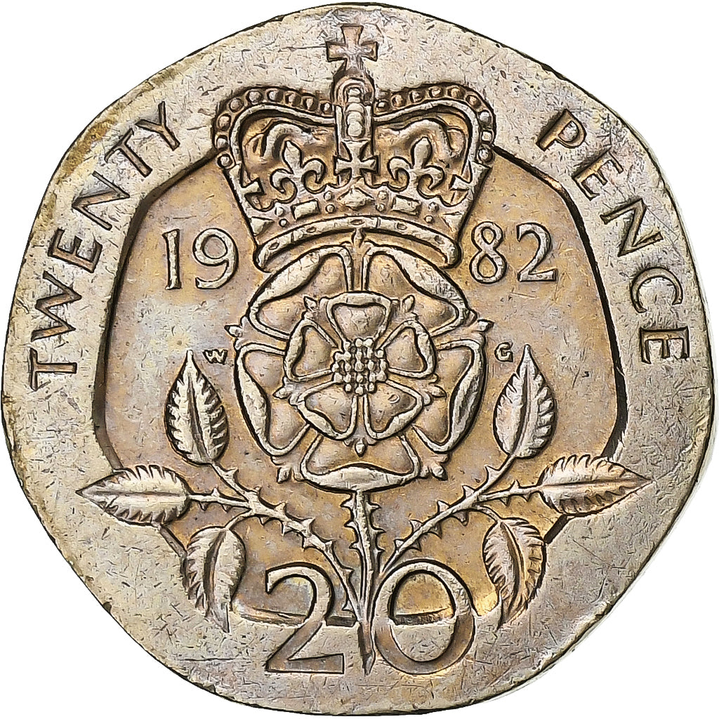 Great Britain, Elizabeth II, 20 Pence, 1982, Copper-nickel, EF(40-45), KM:931