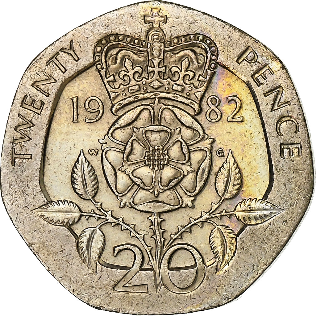 Great Britain, Elizabeth II, 20 Pence, 1982, Copper-nickel, VF(30-35), KM:931