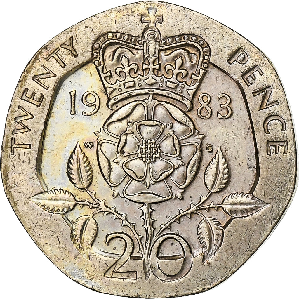 Great Britain, Elizabeth II, 20 Pence, 1983, Copper-nickel, AU(50-53), KM:931