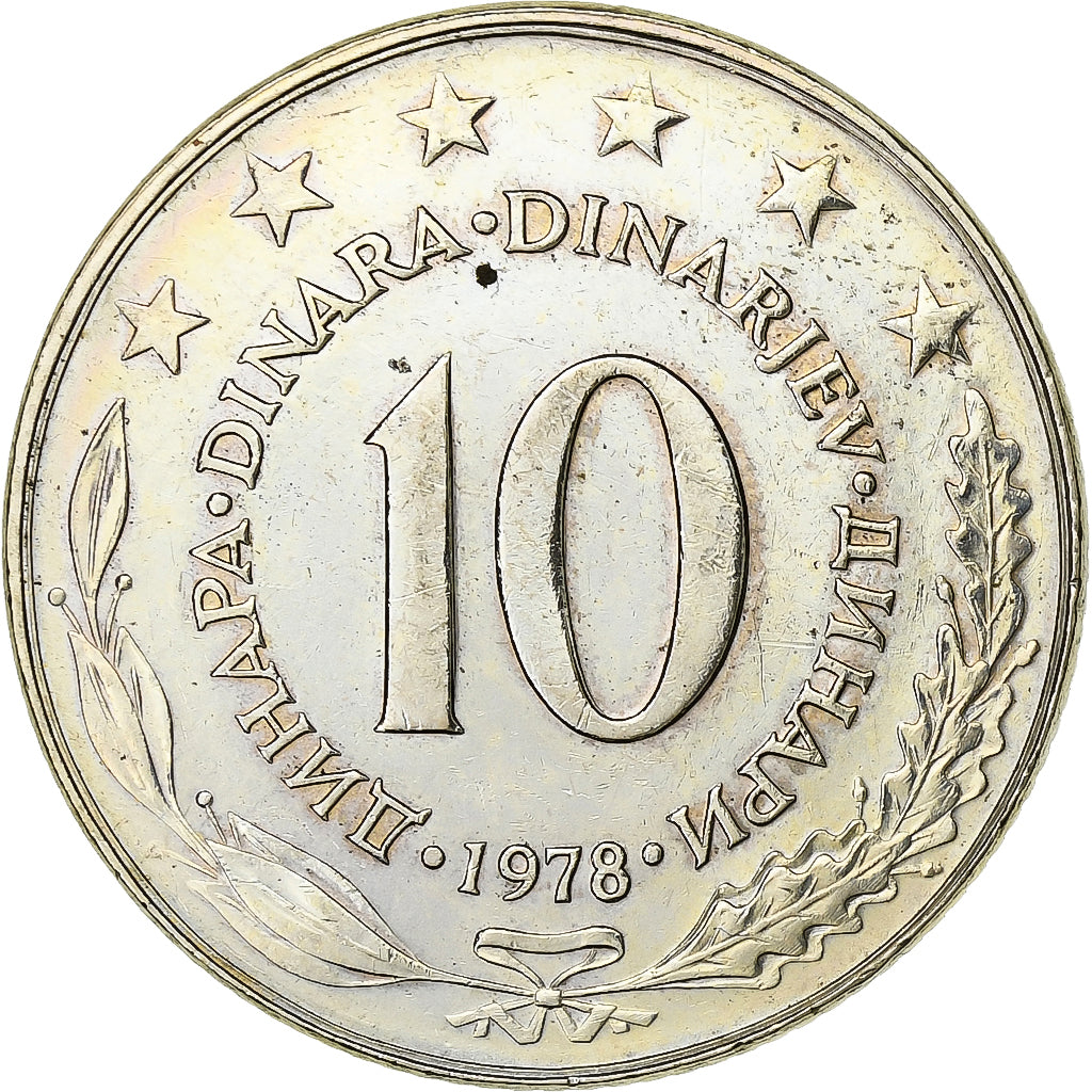 Joegoslaviëe, 10 Dinara, 1978, Cupro-nikkel, ZF, KM:62