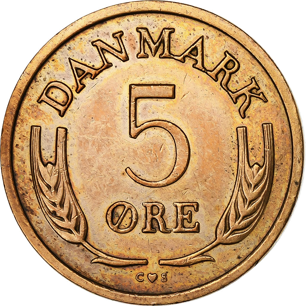 Dinamarca, 5 Öre, 1969, Cobre-níquel, VF(30-35)