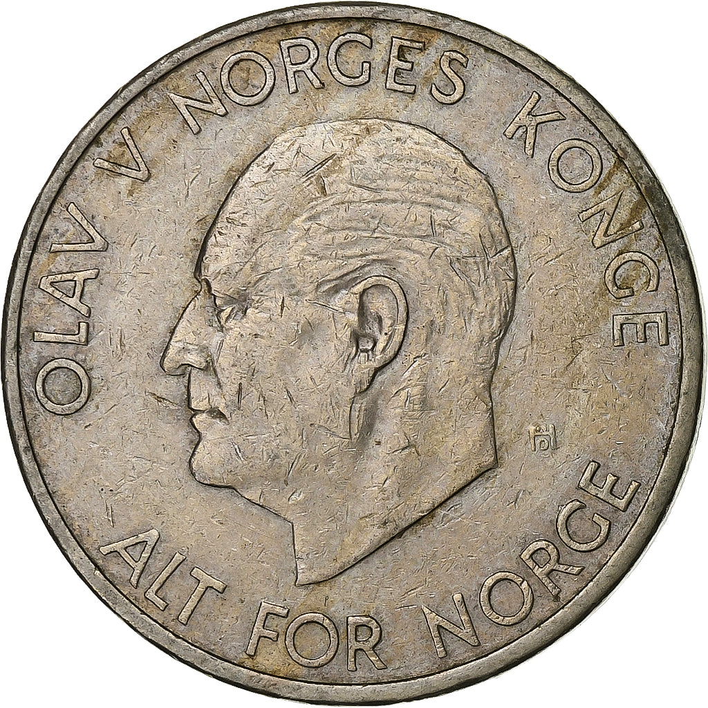 Noorwegen, Olav V, 5 Kroner, 1973, Cupro-nikkel, ZF, KM:412