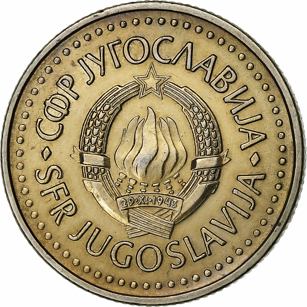 Yugoslavia, 10 Dinara, 1987, Copper-nickel, EF(40-45), KM:89