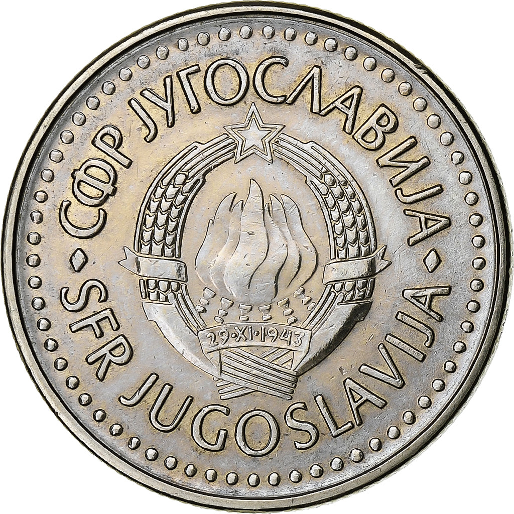 Yugoslavia, 50 Dinara, 1986, Cobre - níquel - cinc, MBC, KM:113