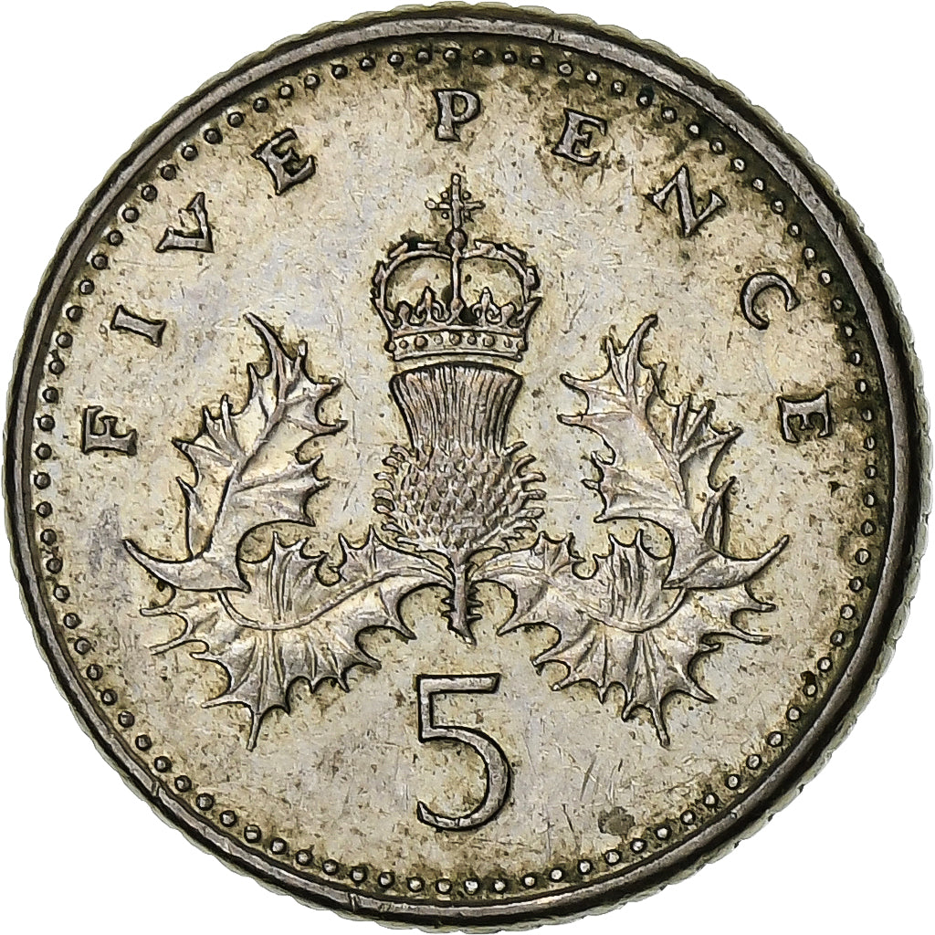 Gran Bretagna, Elizabeth II, 5 Pence, 1990, Rame-nichel, MB+, KM:937b