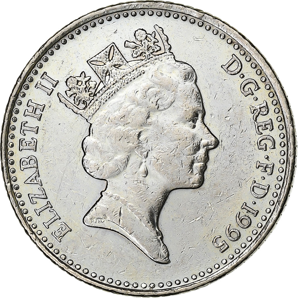 Grã-Bretanha, Elizabeth II, 10 Pence, 1995, Cobre-níquel, VF(30-35), KM:938b