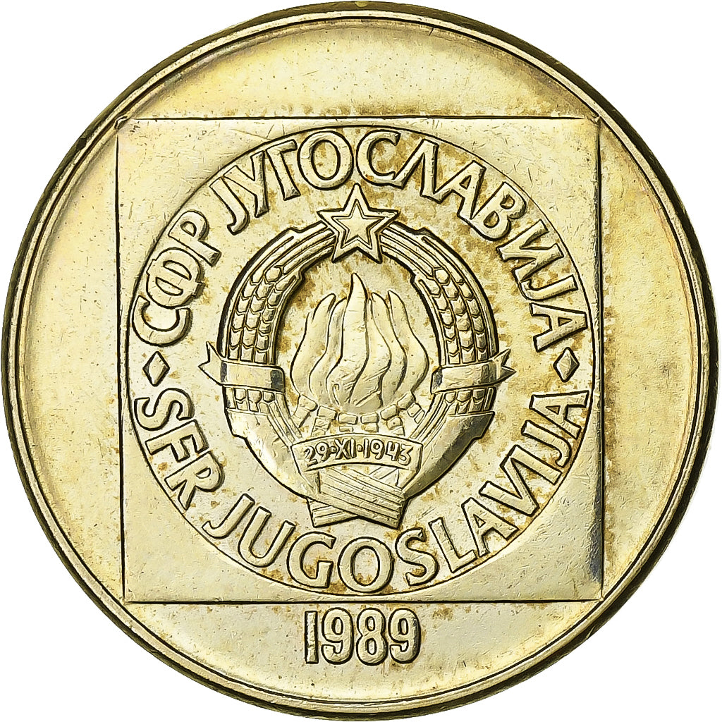Yugoslavia, 100 Dinara, 1989, Brass, AU(50-53), KM:131