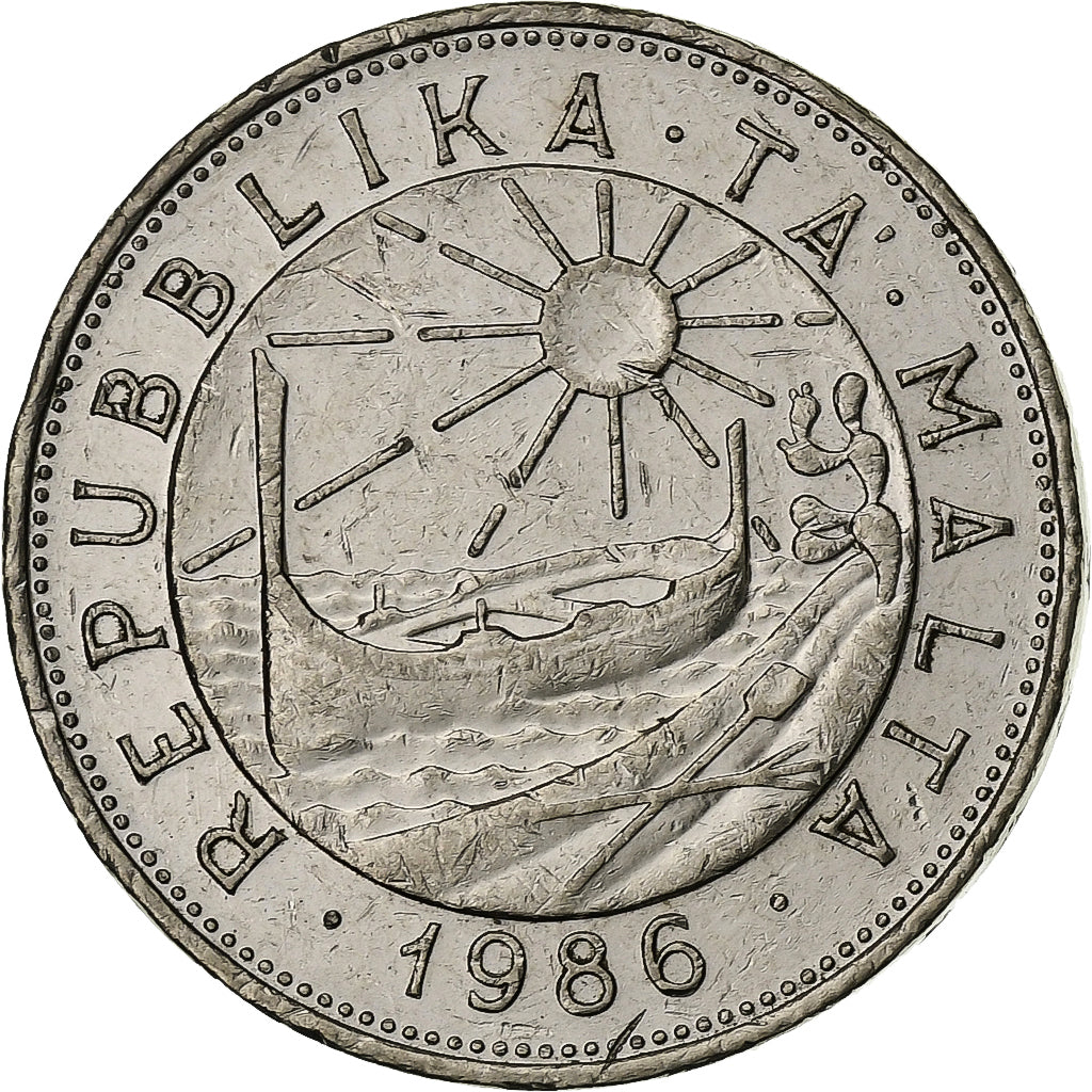 Malta, Lira, 1986, British Royal Mint, Nickel, S+, KM:82