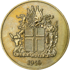 Iceland, 2 Kronur, 1946, Nickel-brass, VF(30-35)