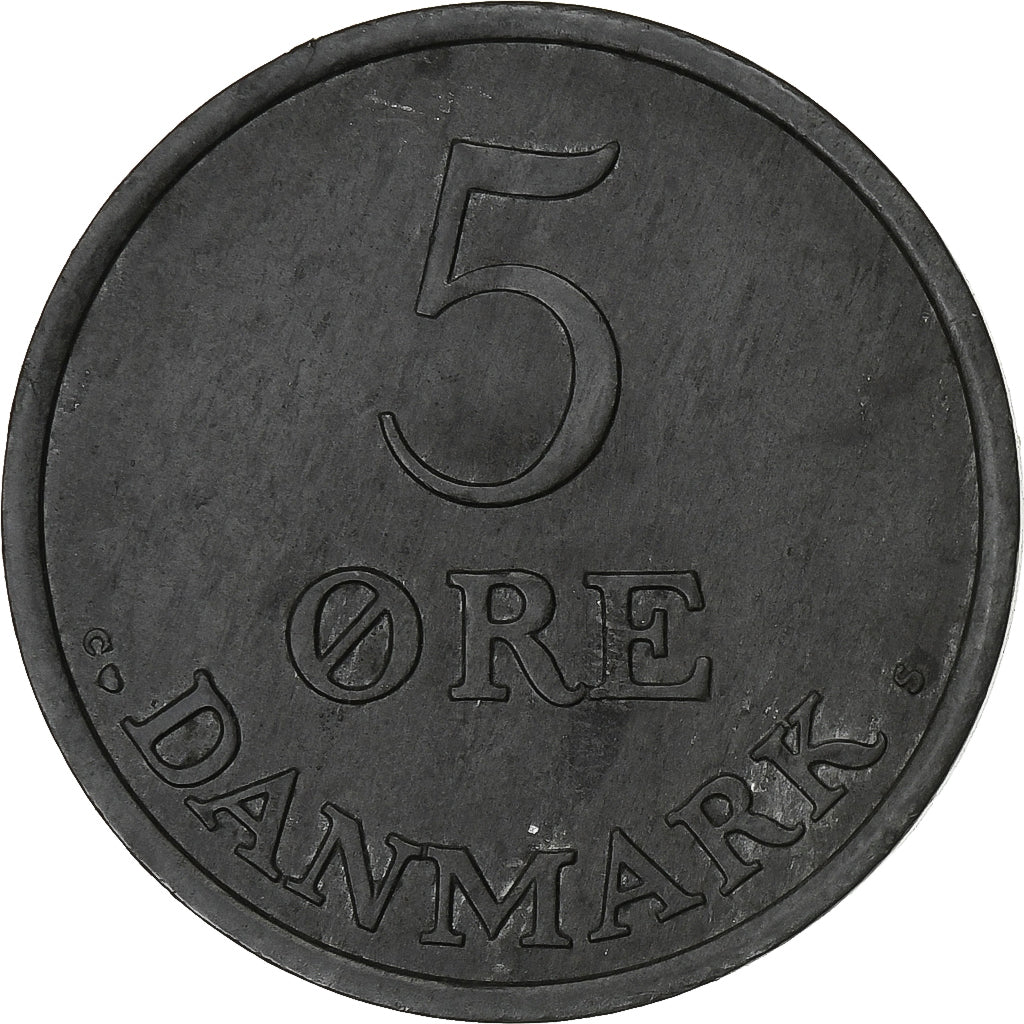 Danimarca, Frederik IX, 5 Öre, 1958, Copenhagen, Zinco, BB, KM:843.2