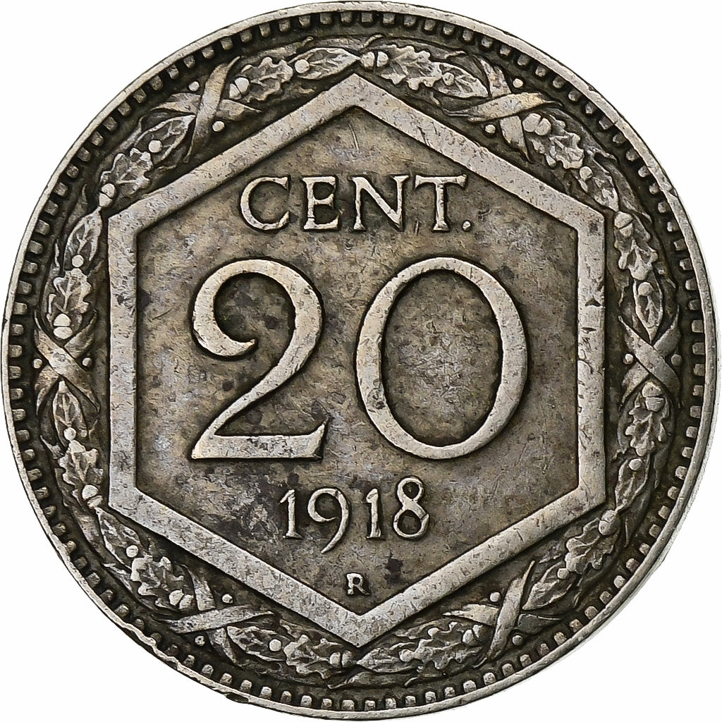 Italie, Vittorio Emanuele III, 20 Centesimi, 1918, Rome, Cupro-nickel, TB+
