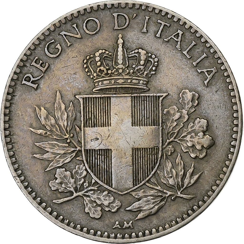 Italia, Vittorio Emanuele III, 20 Centesimi, 1919, Rome, Cobre - níquel, BC+