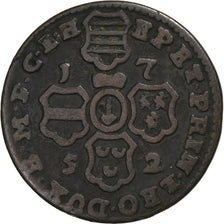 LIEGE, John Theodore, 2 Liards, 1752, Liege, Copper, VF(20-25), KM:158