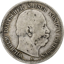 German States, PRUSSIA, Wilhelm I, 2 Mark, 1876, Berlin, Silver, VF(20-25)
