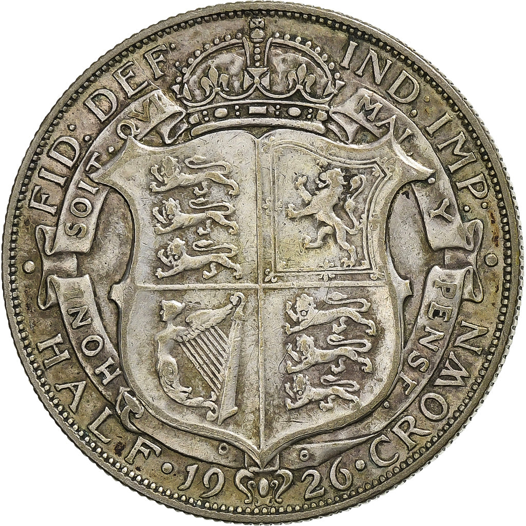 Great Britain, George V, 1/2 Crown, 1926, Silver, VF(30-35), KM:818.2