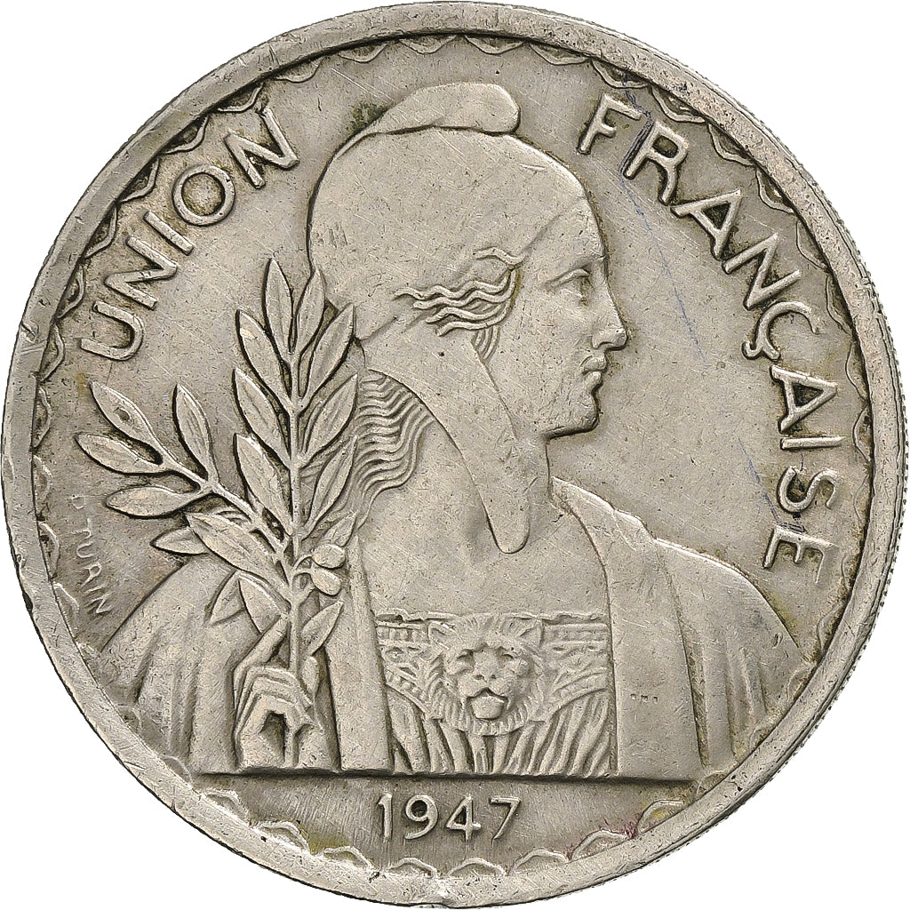 FRENCH INDO-CHINA, Piastre, 1947, Paris, Copper-nickel, AU(50-53), Lecompte:320
