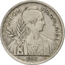 FRENCH INDO-CHINA, Piastre, 1947, Paris, Copper-nickel, AU(50-53), Lecompte:320