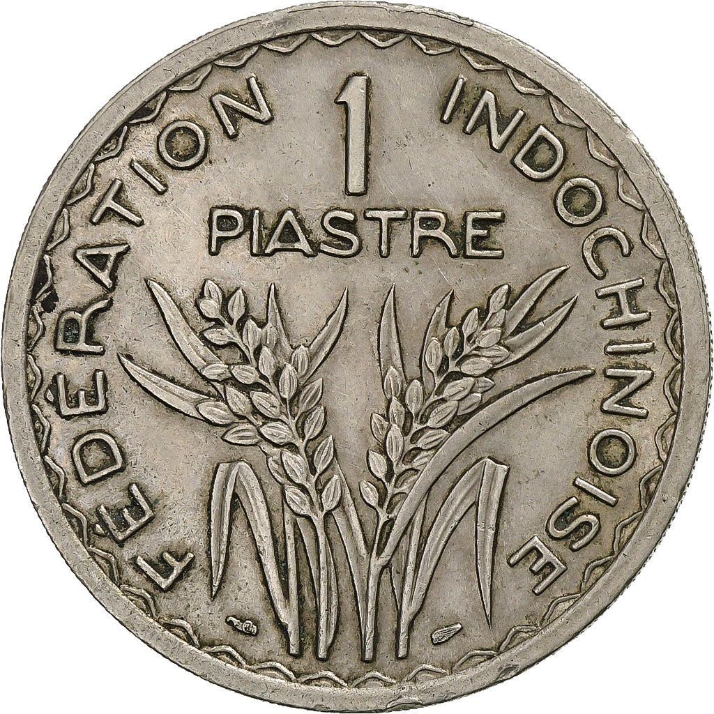 FRENCH INDO-CHINA, Piastre, 1947, Paris, Copper-nickel, AU(50-53), Lecompte:320