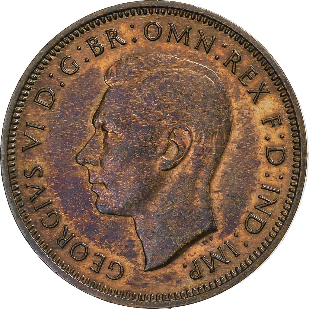 Grã-Bretanha, George VI, 1/2 Penny, 1946, Bronze, EF(40-45), KM:844