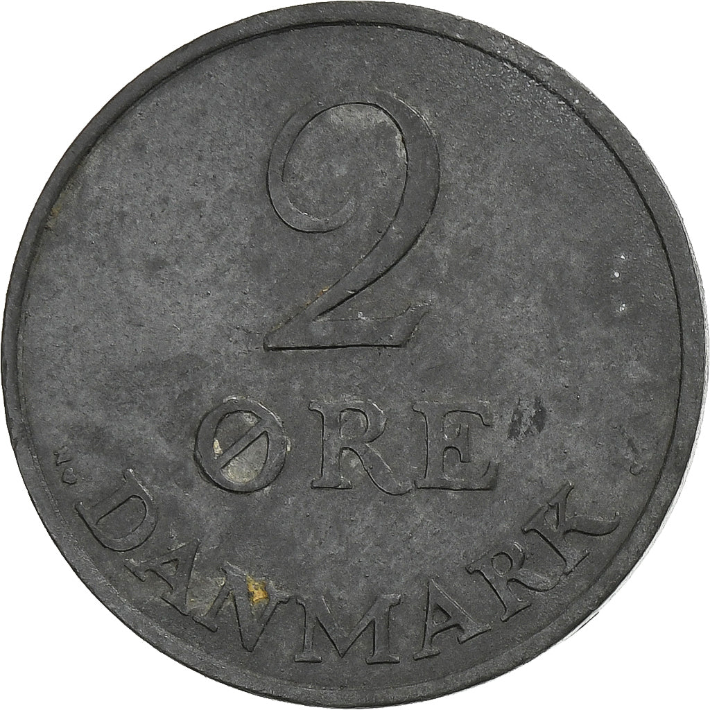 Dinamarca, Frederik IX, 2 Öre, 1954, Copenhagen, Zinco, VF(30-35), KM:840.1